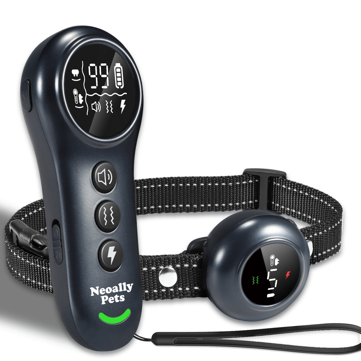 NeoAlly 2-in-1 Dog Training & Bark Control Collar | Automatic Barking Detection, Remote Shock | Rechargeable, Waterproof