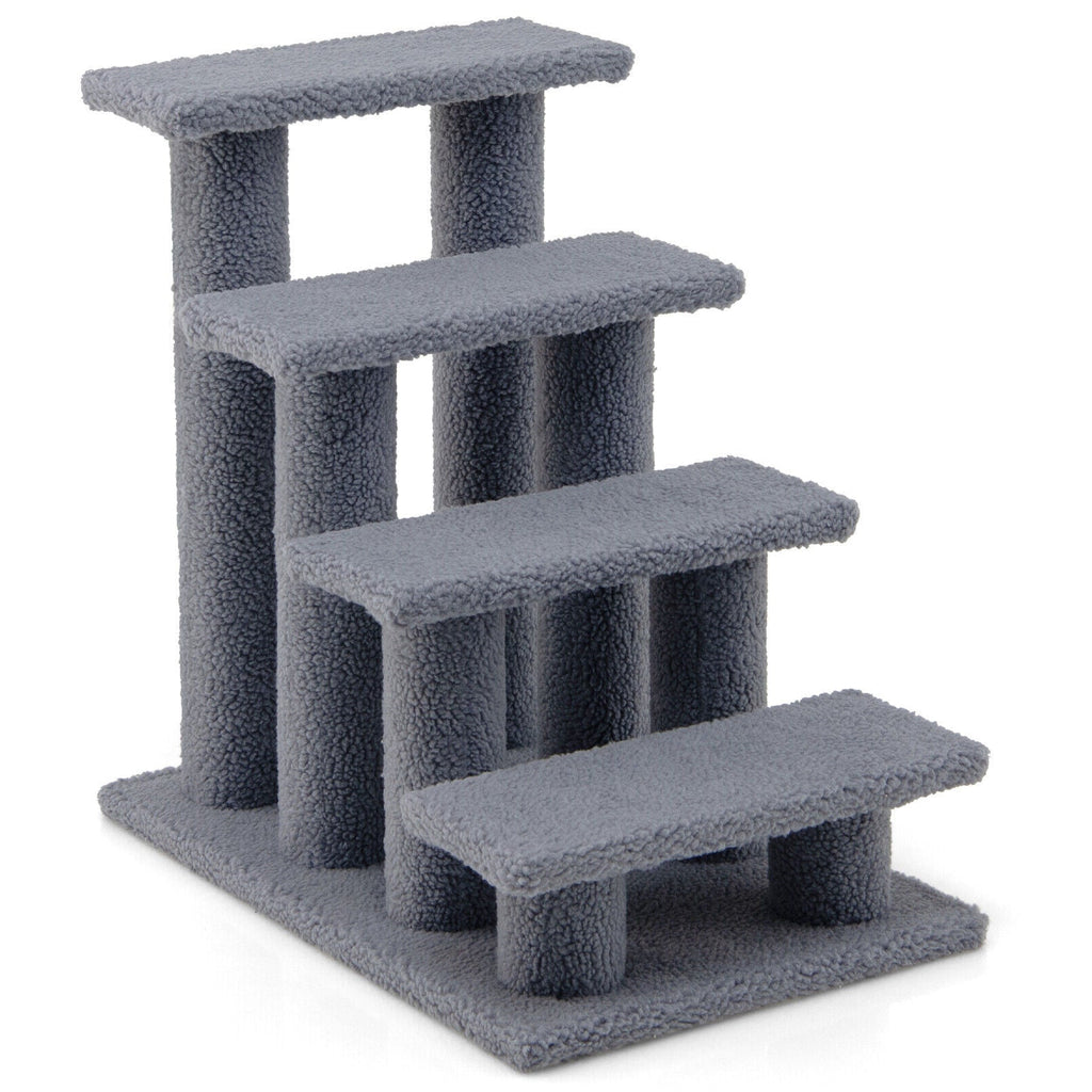 24 Inch, Step Carpeted Pet Stairs Ladder, Scratching Post, Cat Tree Climber